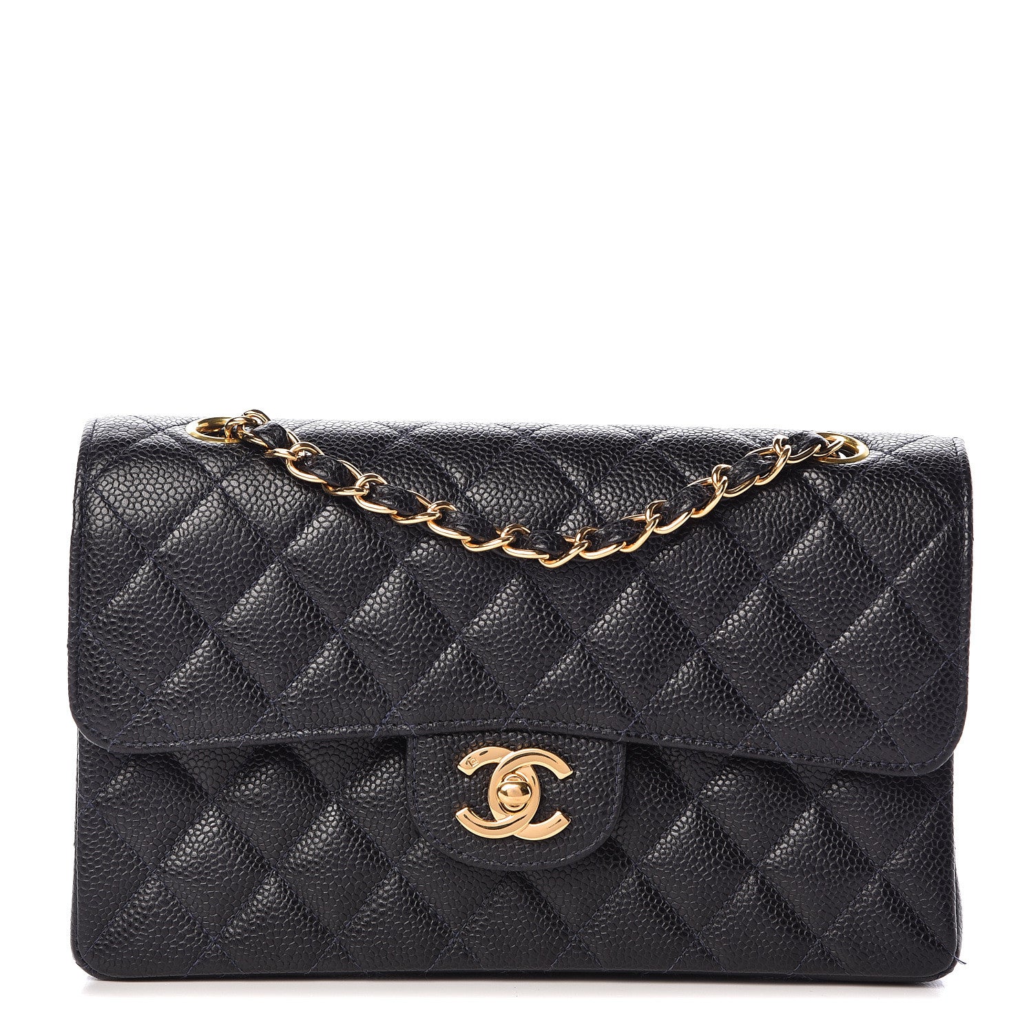 Chanel Caviar Quilted Small Double Flap Navy 1 of 13