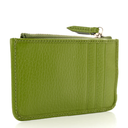 Gucci Dollar Calfskin Enamel Monochrome GG Marmont Key Case Card Holder Lemon Leaf 3 of 7