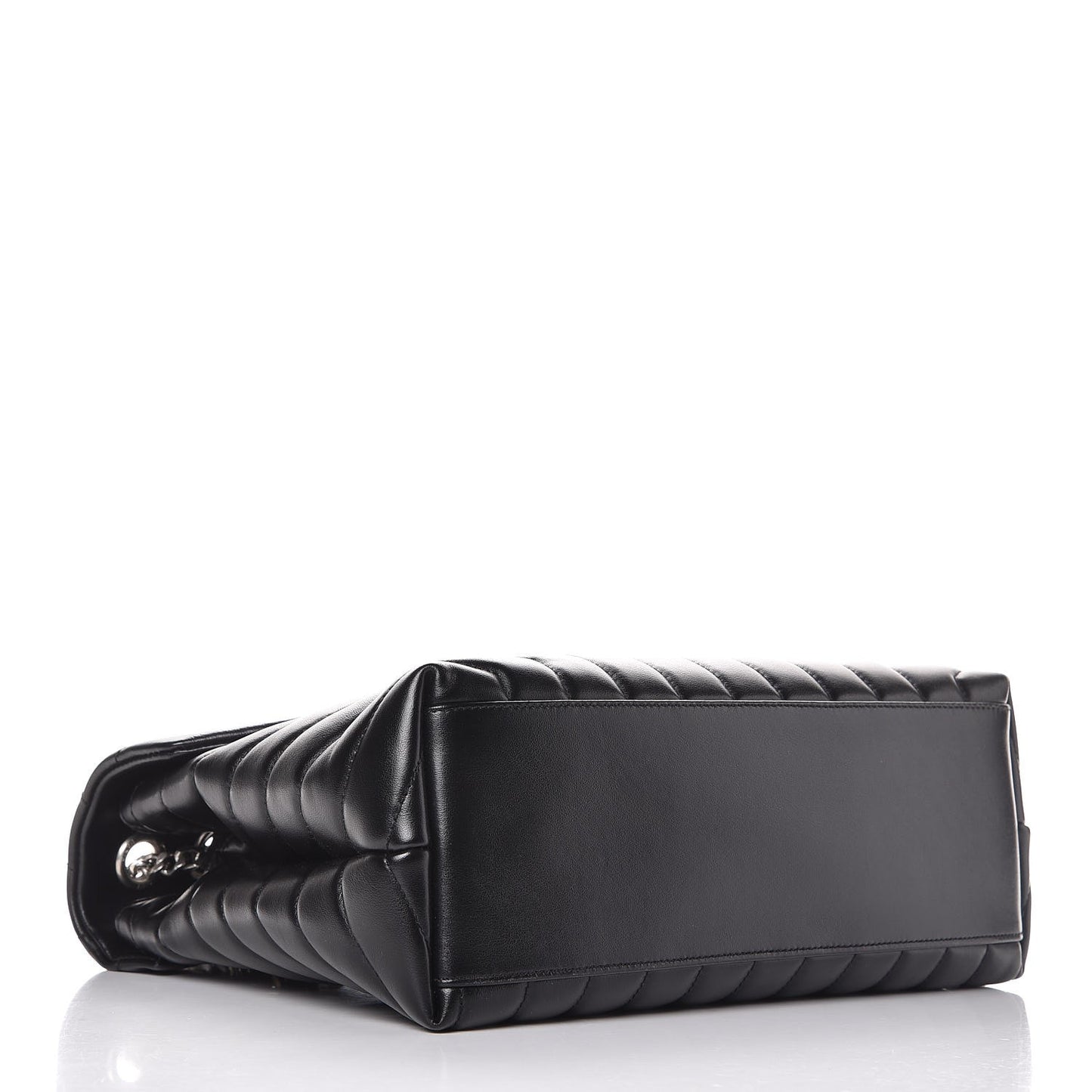 Calfskin Y Quilted Monogram Medium Loulou Chain Satchel Black