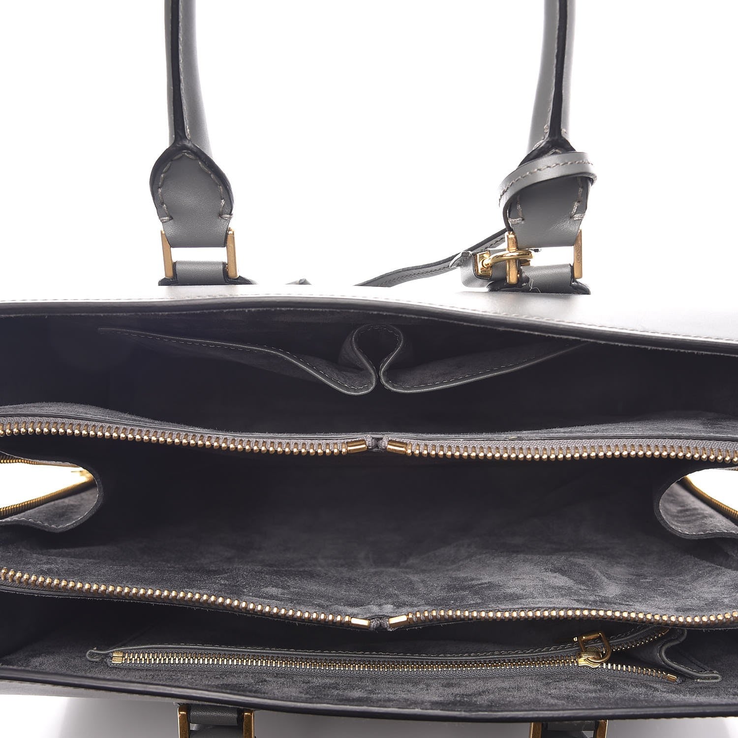 Alexander McQueen Calfskin Heroine Open Tote Grey 7 of 10