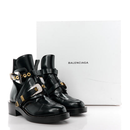 Balenciaga Brushed Calfskin Ceinture Ankle Boots 37.5 Black 9 of 9