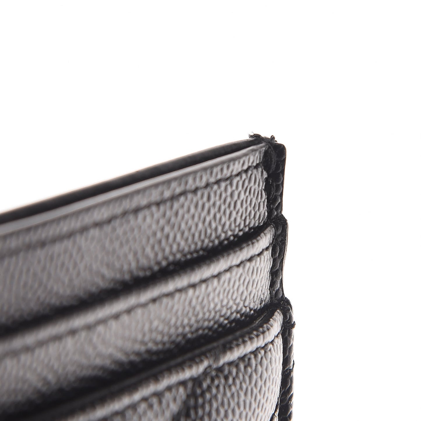 Grain De Poudre Matelasse Chevron Monogram Credit Card Case Black