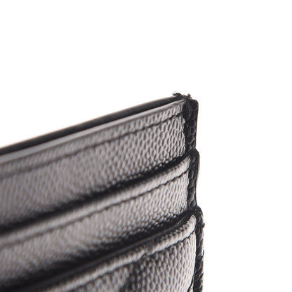 Saint Laurent Grain De Poudre Matelasse Chevron Monogram Credit Card Case Black 8 of 8