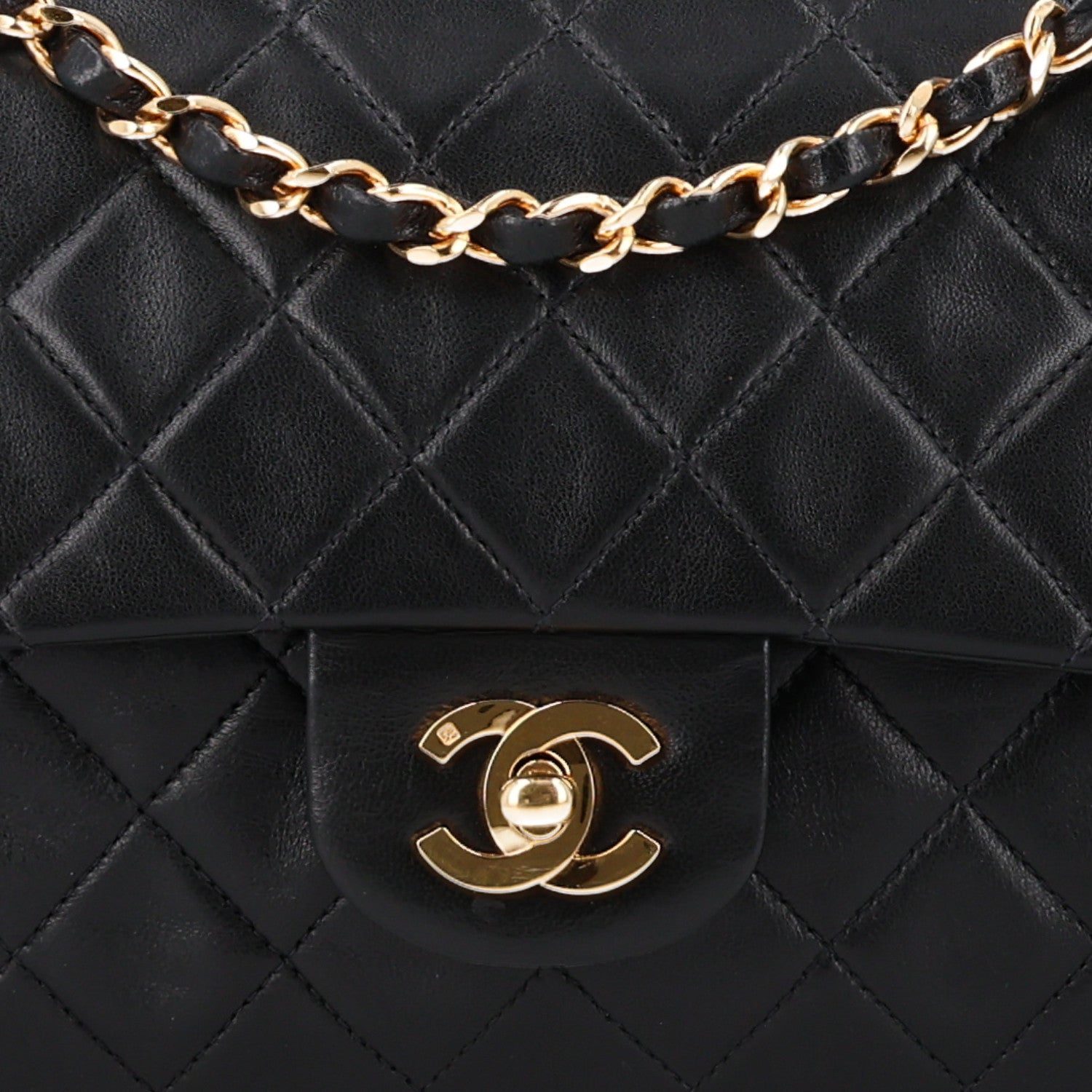 Chanel Lambskin Quilted Medium Double Flap Black 7 of 9