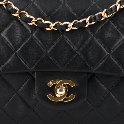 Chanel Lambskin Quilted Medium Double Flap Black 7 of 9