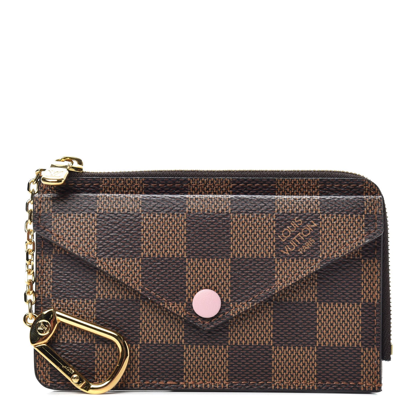 Damier Ebene Recto Verso Card Holder Rose Ballerine
