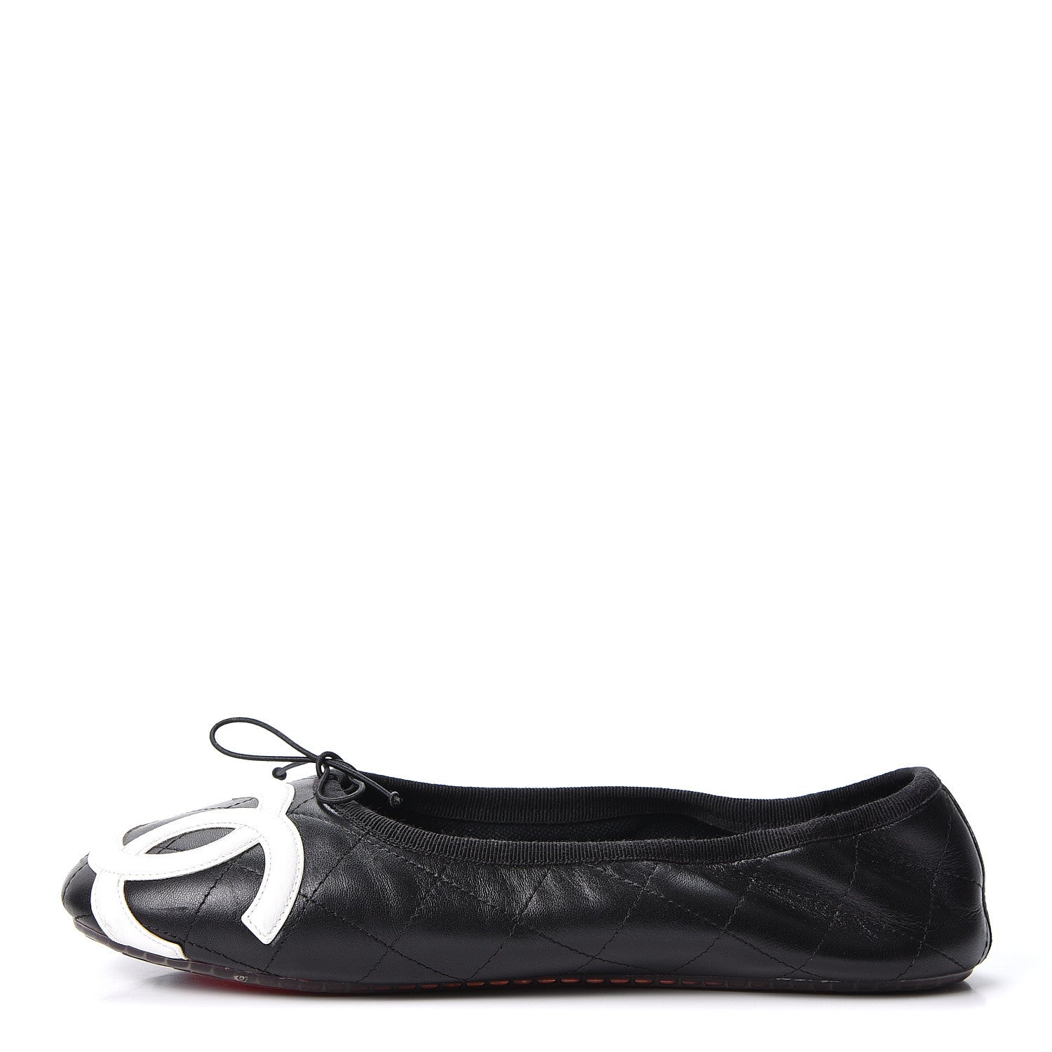 Chanel Lambskin Quilted Cambon Ballerina Flats 42 Black 1 of 11
