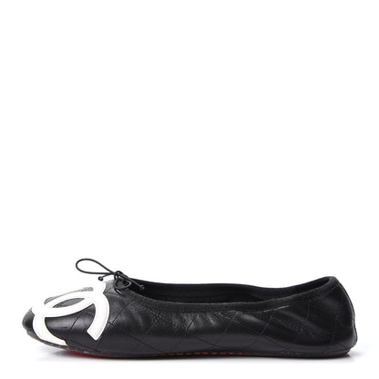 Chanel Lambskin Quilted Cambon Ballerina Flats 42 Black 1 of 11