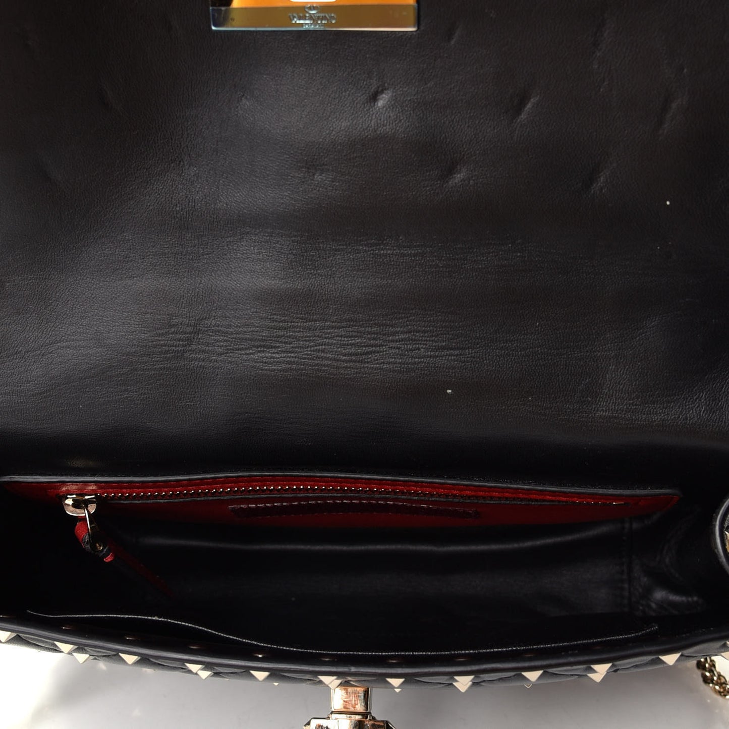 Lambskin Medium Rockstud Spike Shoulder Bag Black
