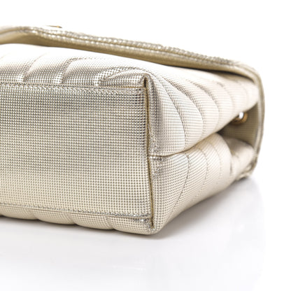 Saint Laurent Metallic Calfskin Y Quilted Small Loulou Monogram Chain Satchel Platino 10 of 12