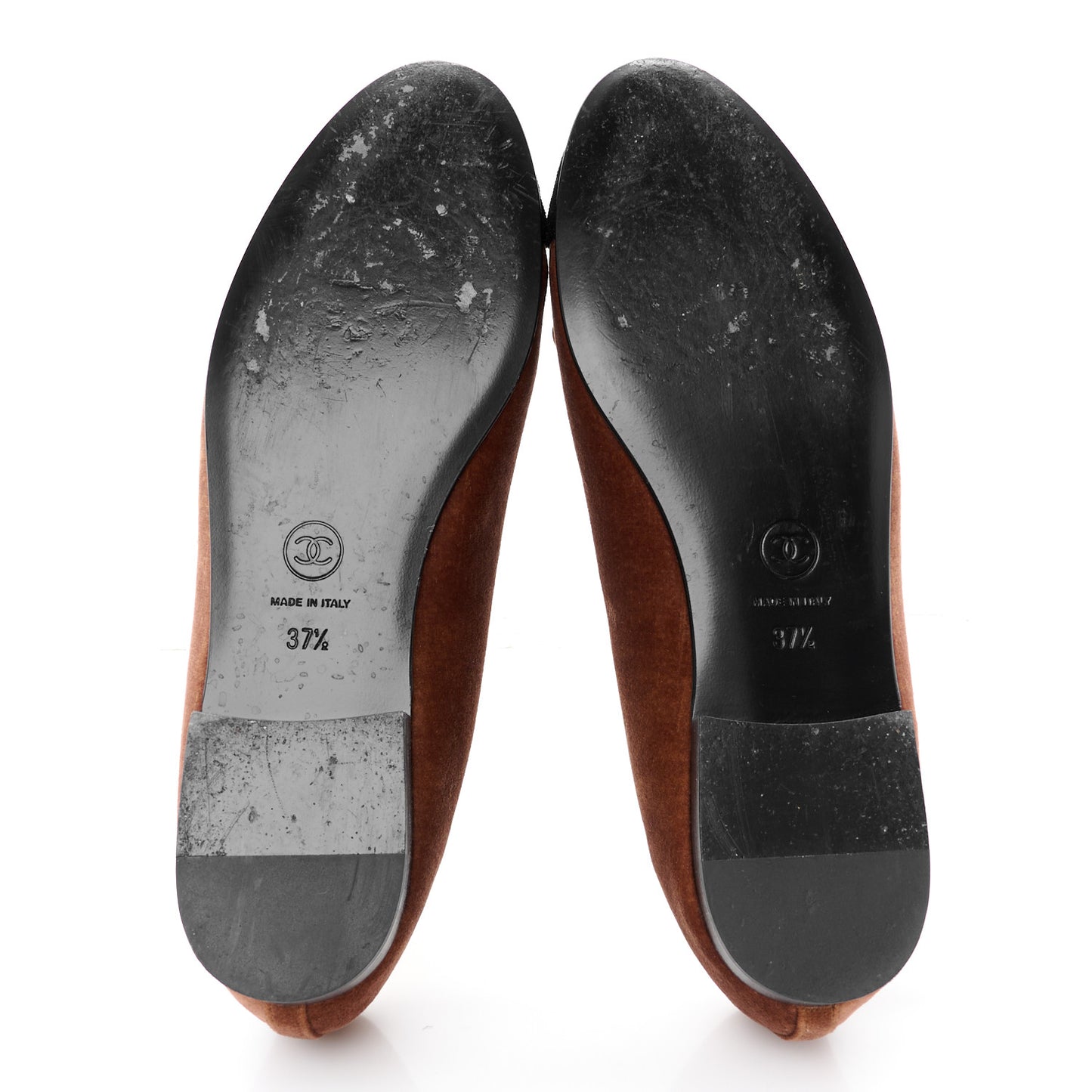 Velvet Cap Toe CC Ballerina Flats 37.5 Brown Black