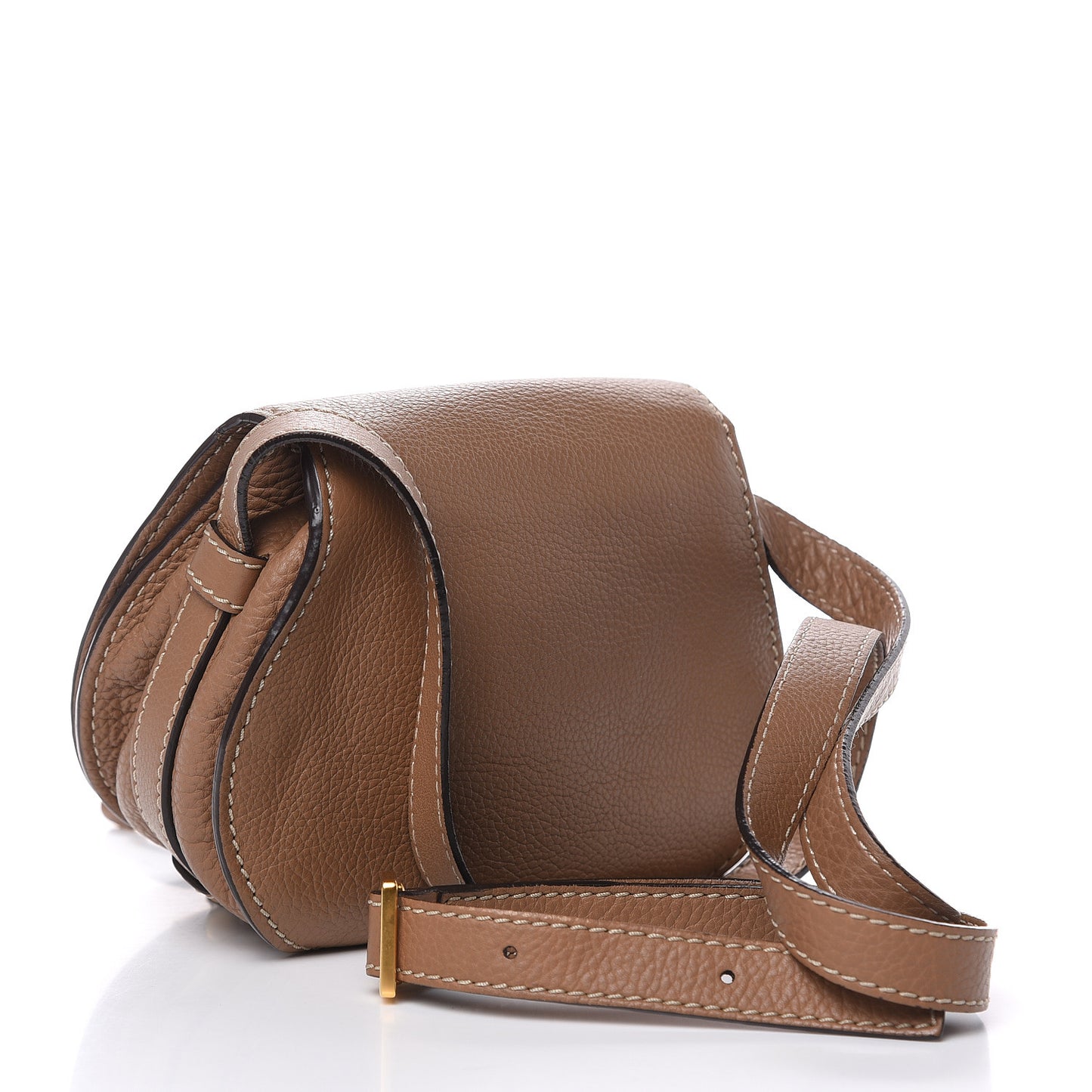 Calfskin Mini Marcie Round Crossbody Bag Nut