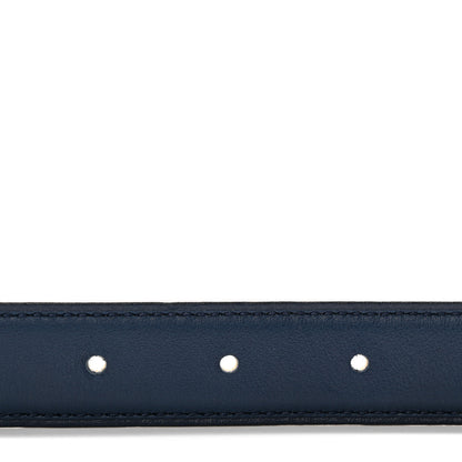 Hermes Swift Epsom 24mm H Cursives Belt 80 32 Jaune Ambre Bleu Saphir 3 of 6