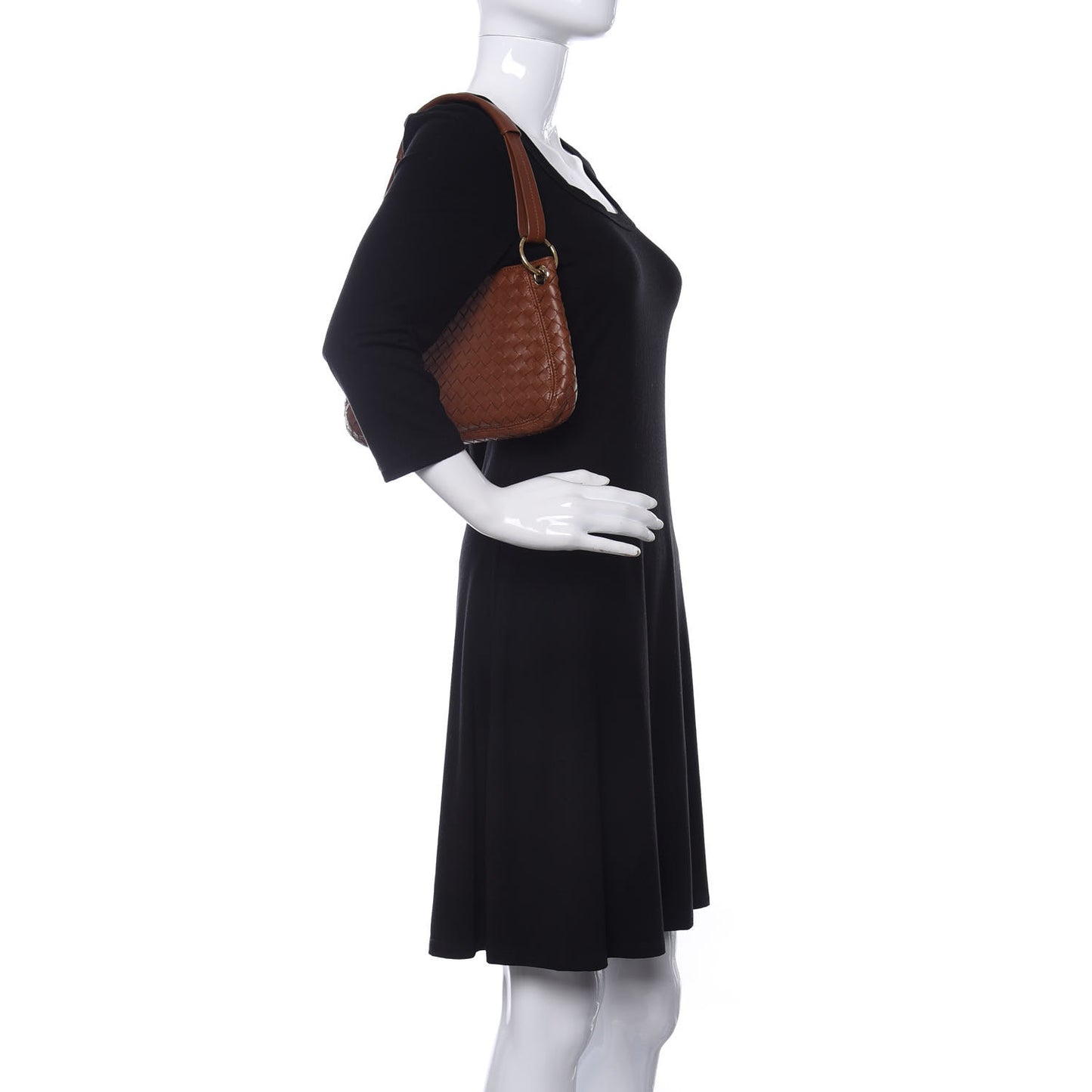 Nappa Intrecciato Small Shoulder Bag Light Brown