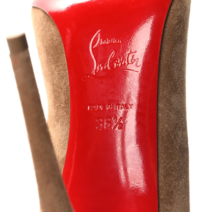 Christian Louboutin Veau Velours Pigalle Follies 100 Pumps 36.5 Fennec 6 of 8