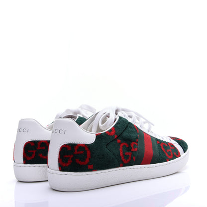 Gucci Terry Cloth GG Monogram Web Womens Ace Sneakers 36.5 Green Red 3 of 12