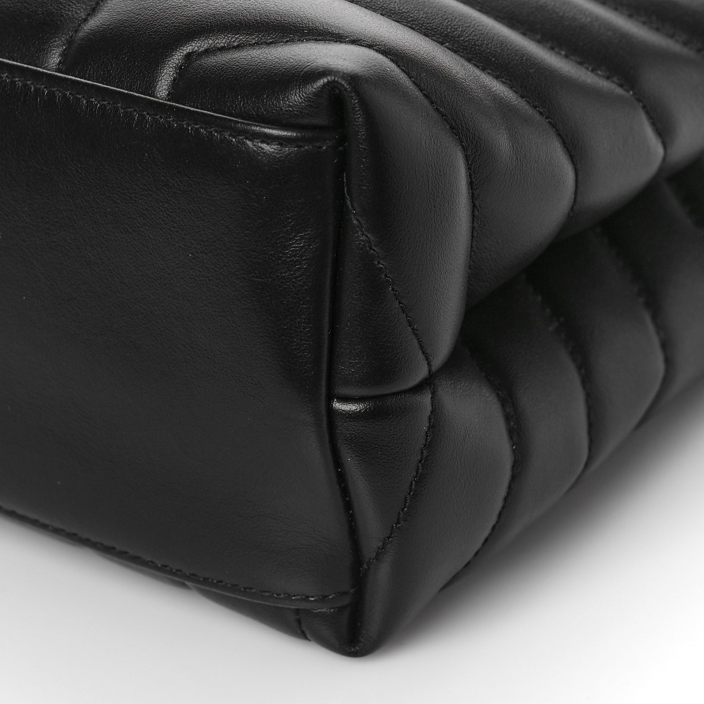 Calfskin Y Quilted Monogram Medium Loulou Chain Satchel Black