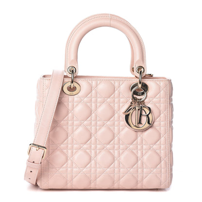 Christian Dior Lambskin Cannage Medium Lady Dior Light Pink 1 of 13
