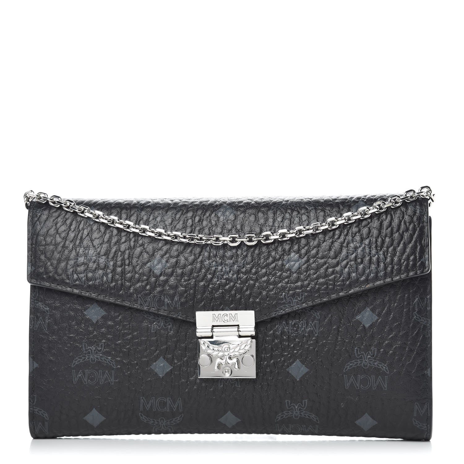 MCM Visetos Patricia Continental Crossbody Wallet Black 1 of 10