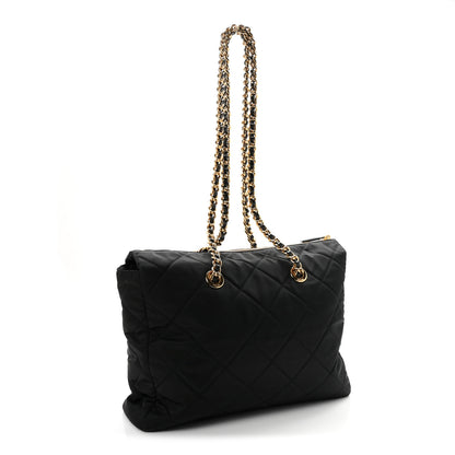 Prada Re-Nylon Stitched Re-Edition 1995 Chaine Medium Tote Bag Black 2 of 9