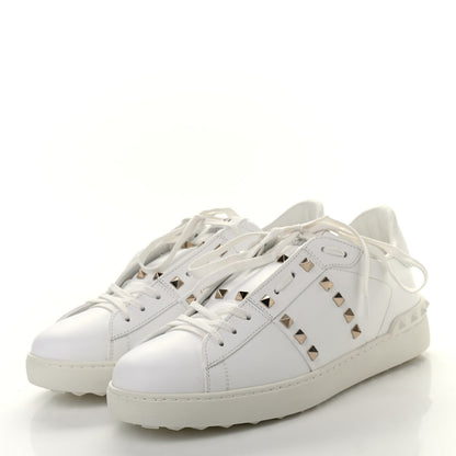 Valentino Garavani Calfskin Mens Rockstud Untitled Open Sneakers 42 White 3 of 9