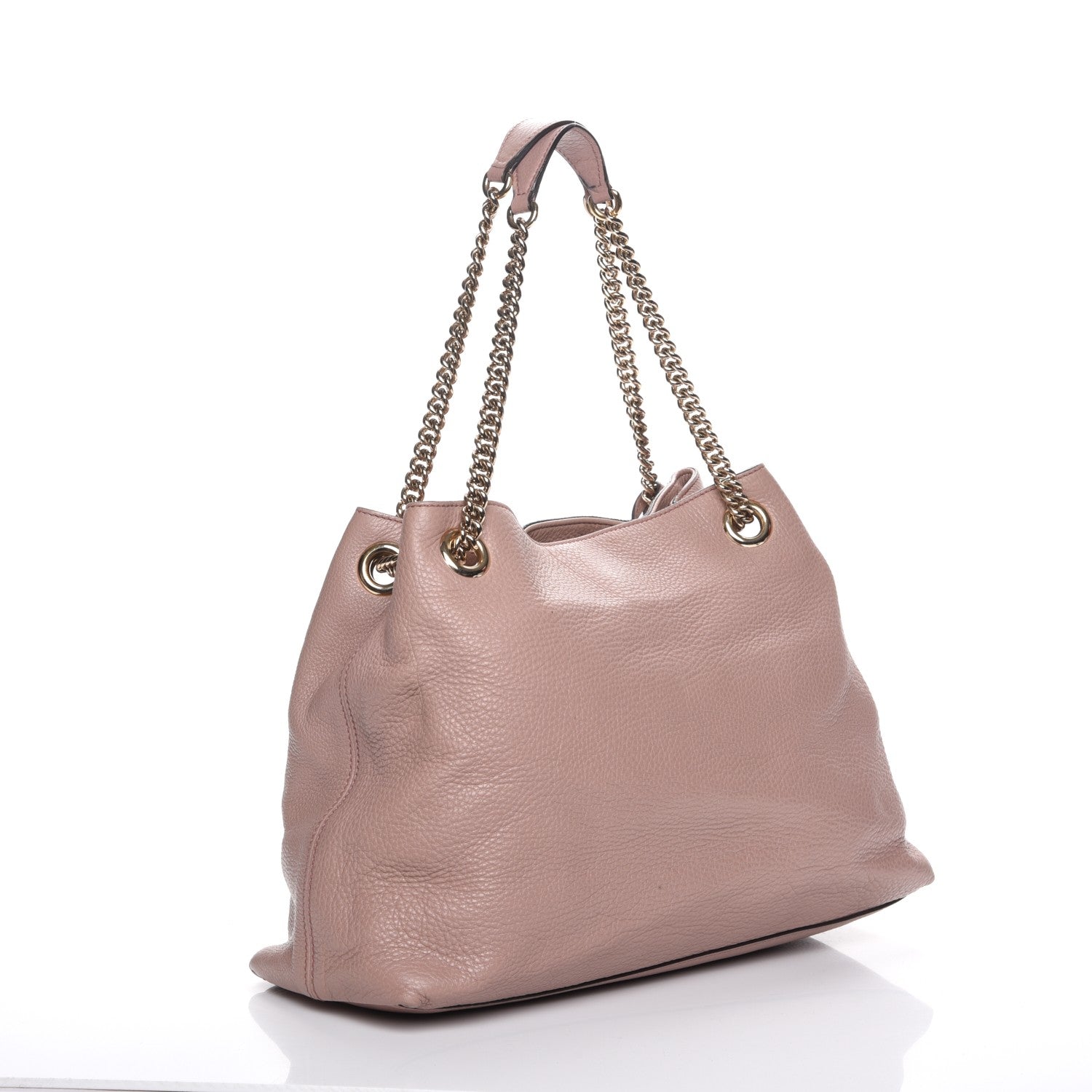 Gucci Pebbled Calfskin Medium Soho Chain Shoulder Bag Dark Cipria 3 of 8