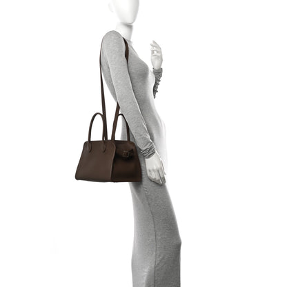The Row Grained Calfskin Soft Margaux 10 Bag Dark Olive 2 of 10