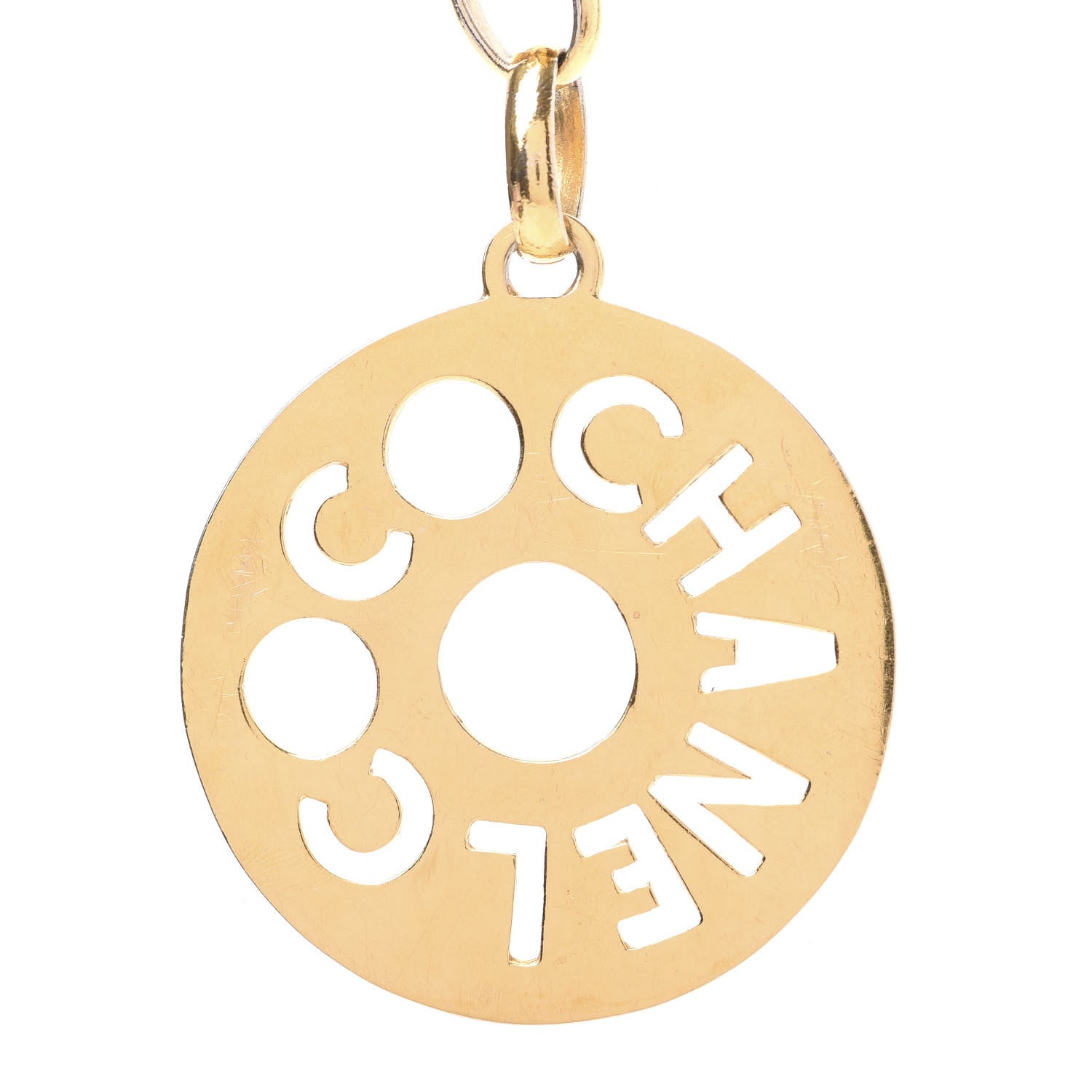 Chanel Oversized Coco Pendant Necklace Gold 3 of 6