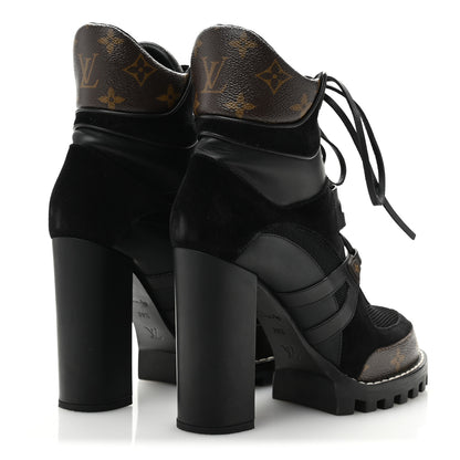 Louis Vuitton Suede Calfskin Monogram Star Trail Ankle Boots 39.5 Black 5 of 9
