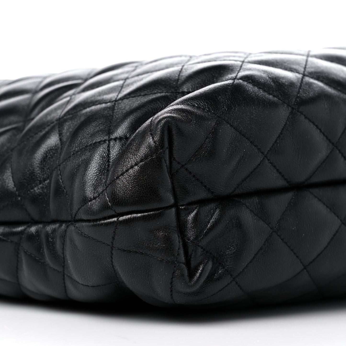 Lambskin Quilted Maxi Icare Shopping Tote Black
