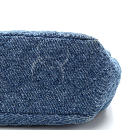 Chanel Denim Quilted CC Print Jumbo Single Flap Blue 10 of 11