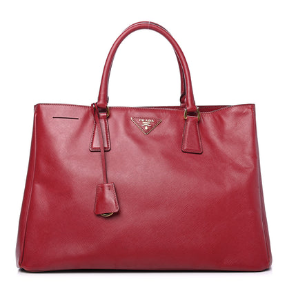 Prada Saffiano Lux Large Tote Cherry 1 of 6