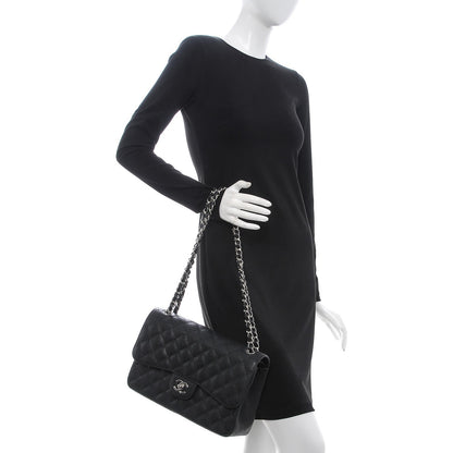 Chanel Caviar Quilted Jumbo Double Flap Black 2 of 9