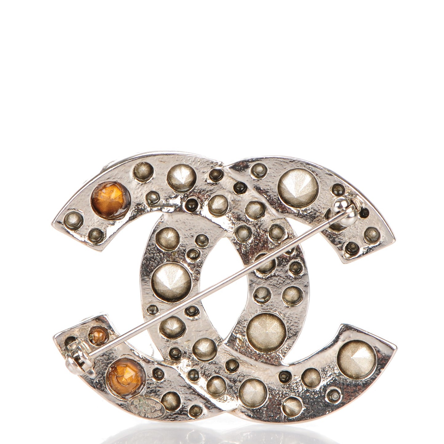 Crystal Large CC Brooch Silver