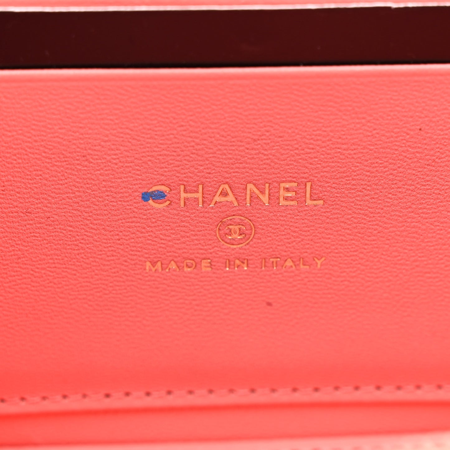 Lambskin Quilted Small Charming Top Handle Vanity Case With Chain Pink