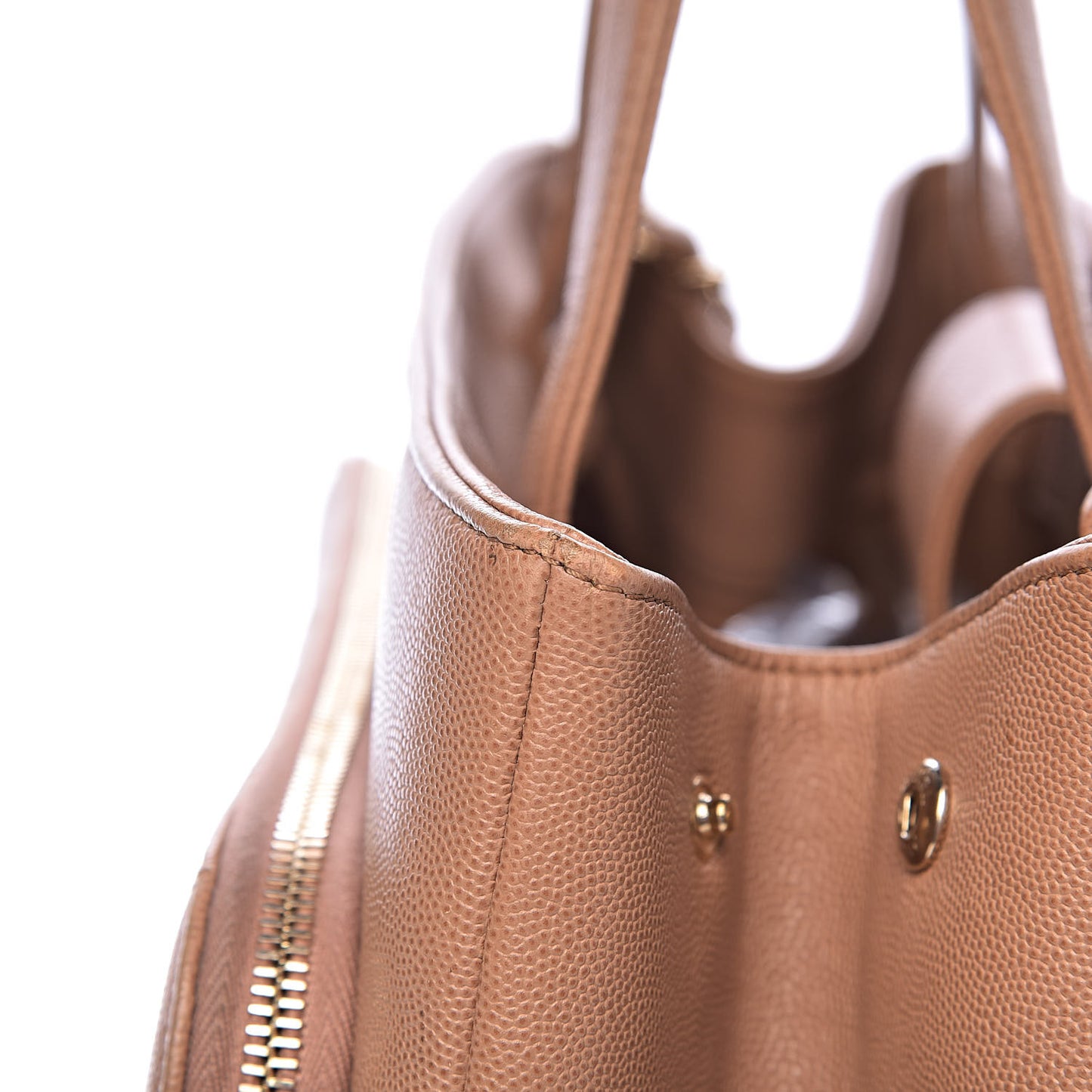 Caviar Quilted Large Business Affinity Shopping Bag Beige