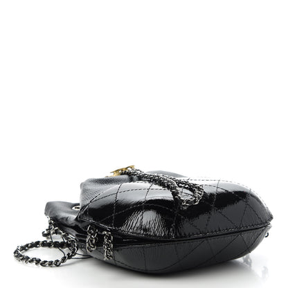 Chanel Patent Goatskin Quilted Small Gabrielle Bucket Black 4 of 11