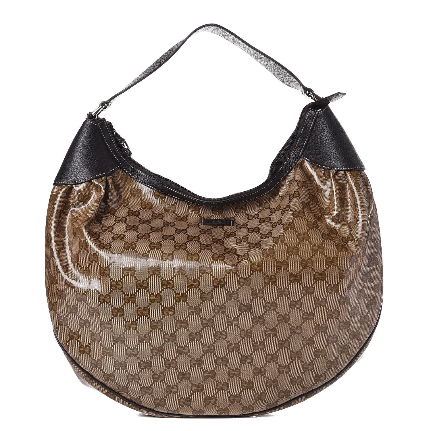 Gucci Crystal Monogram Large Signature Hobo Brown 1 of 12