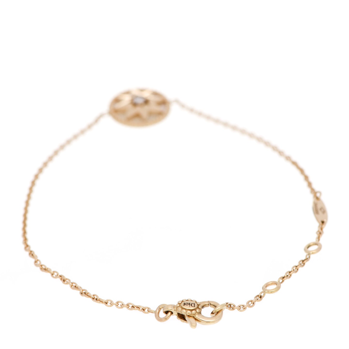 18K Yellow Gold Diamond Mother of Pearl Rose Des Vents Bracelet