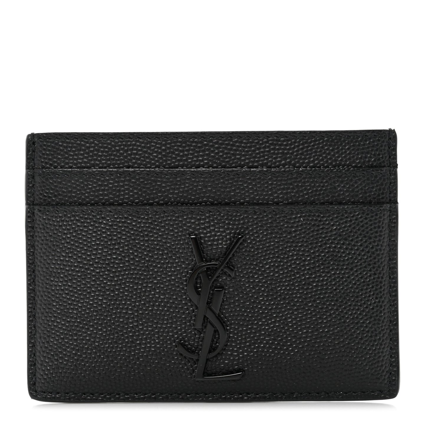 Grain De Poudre Monogram Credit Card Case Black
