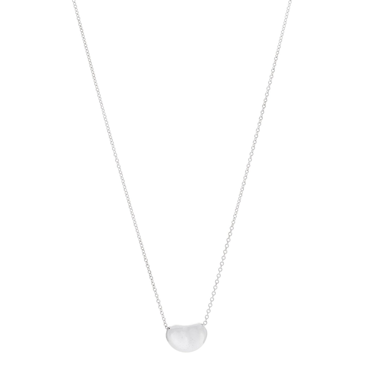 Tiffany Sterling Silver 11mm Elsa Peretti Bean Pendant Necklace 1 of 5