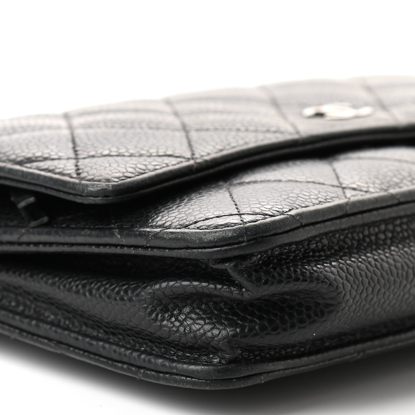 Caviar Quilted Wallet On Chain WOC Black