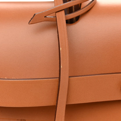 Hermes Vache Hunter Toile Herbag Zip 31 PM Rouge Tomate Natural 15 of 17
