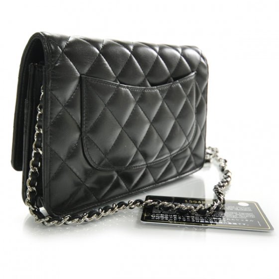 Chanel Lambskin Quilted Wallet On Chain Black 3 of 11