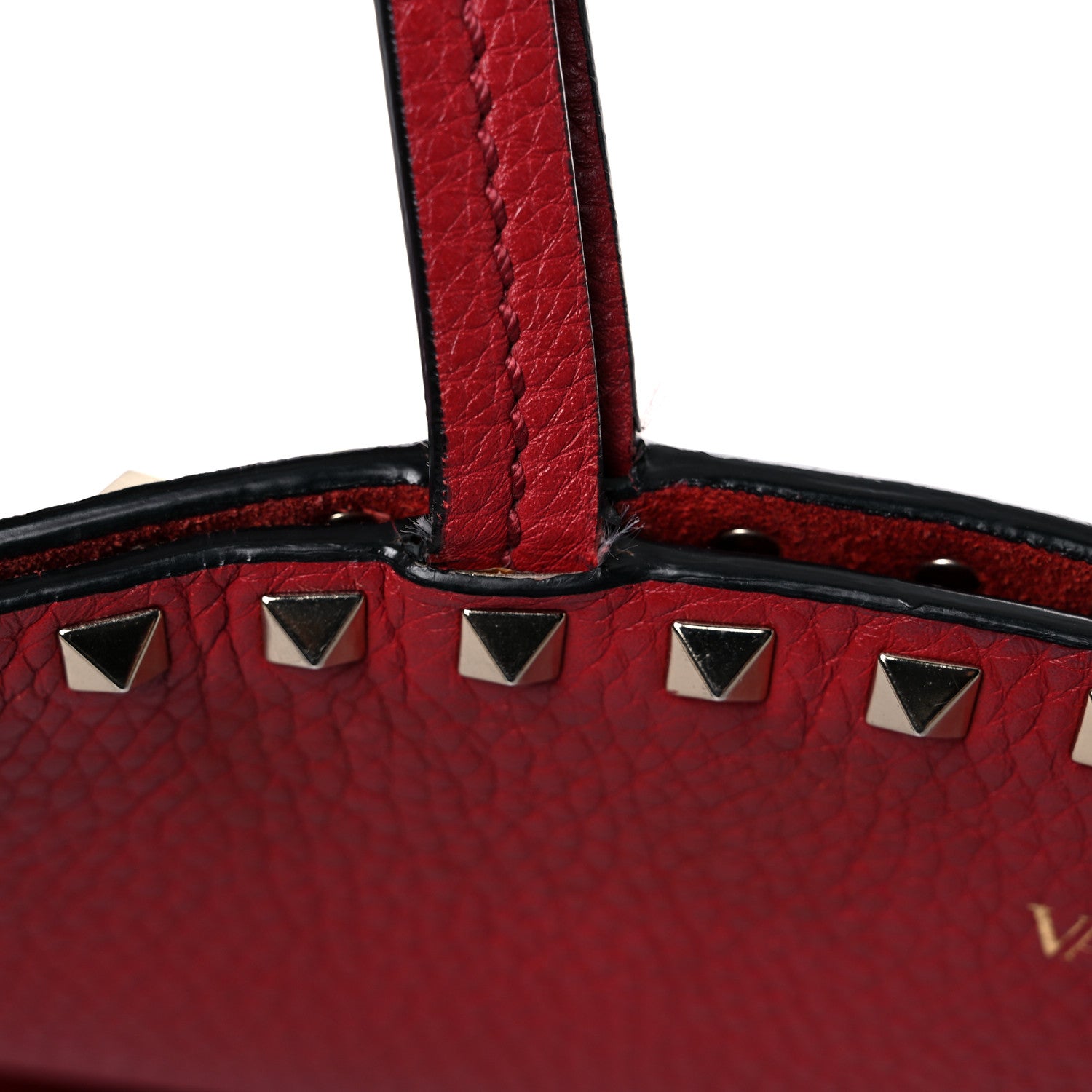 Valentino Garavani Grained Calfskin Rockstud Shoulder Tote Rosso Valentino 25 of 26