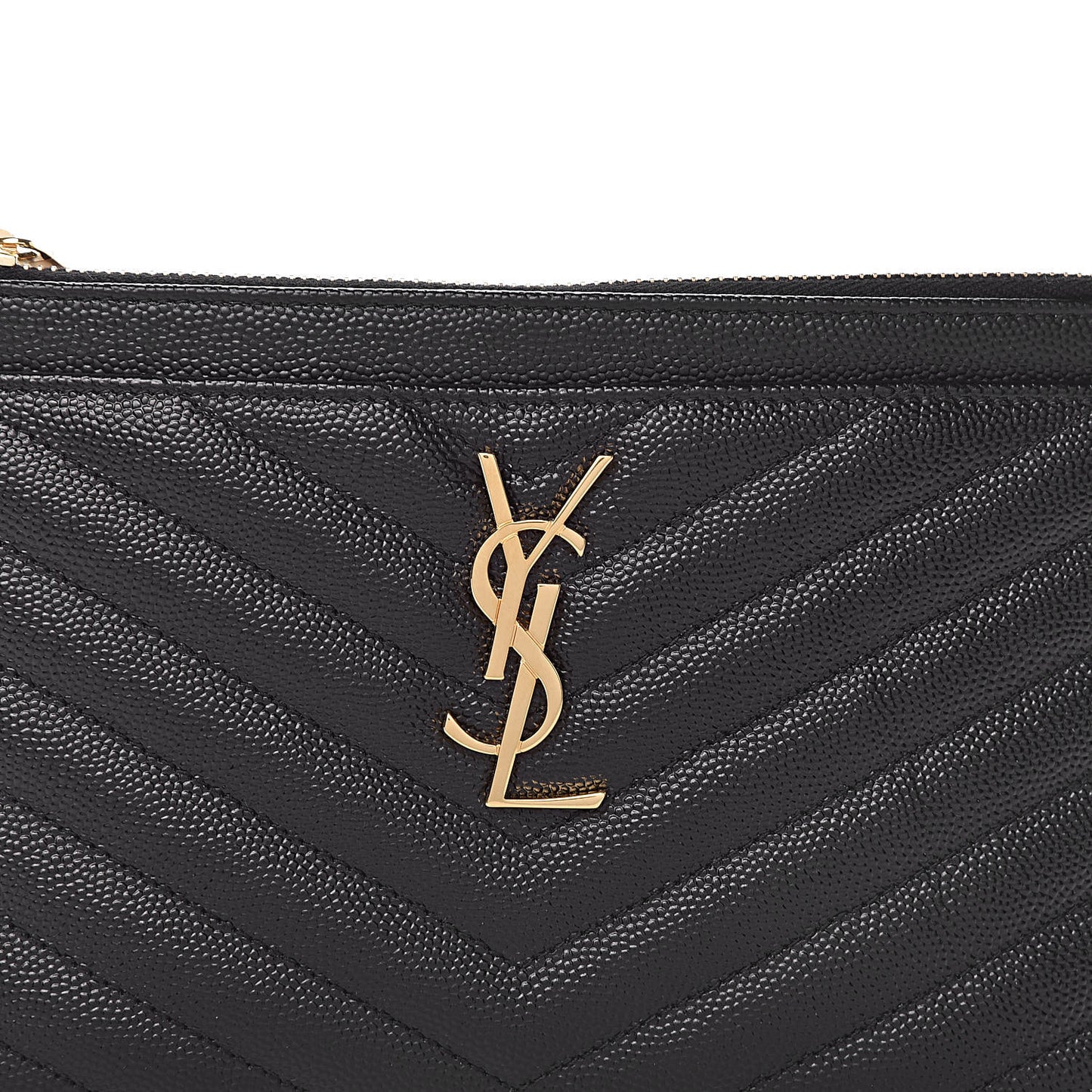 Grain De Poudre Chevron Monogram Bill Pouch Black