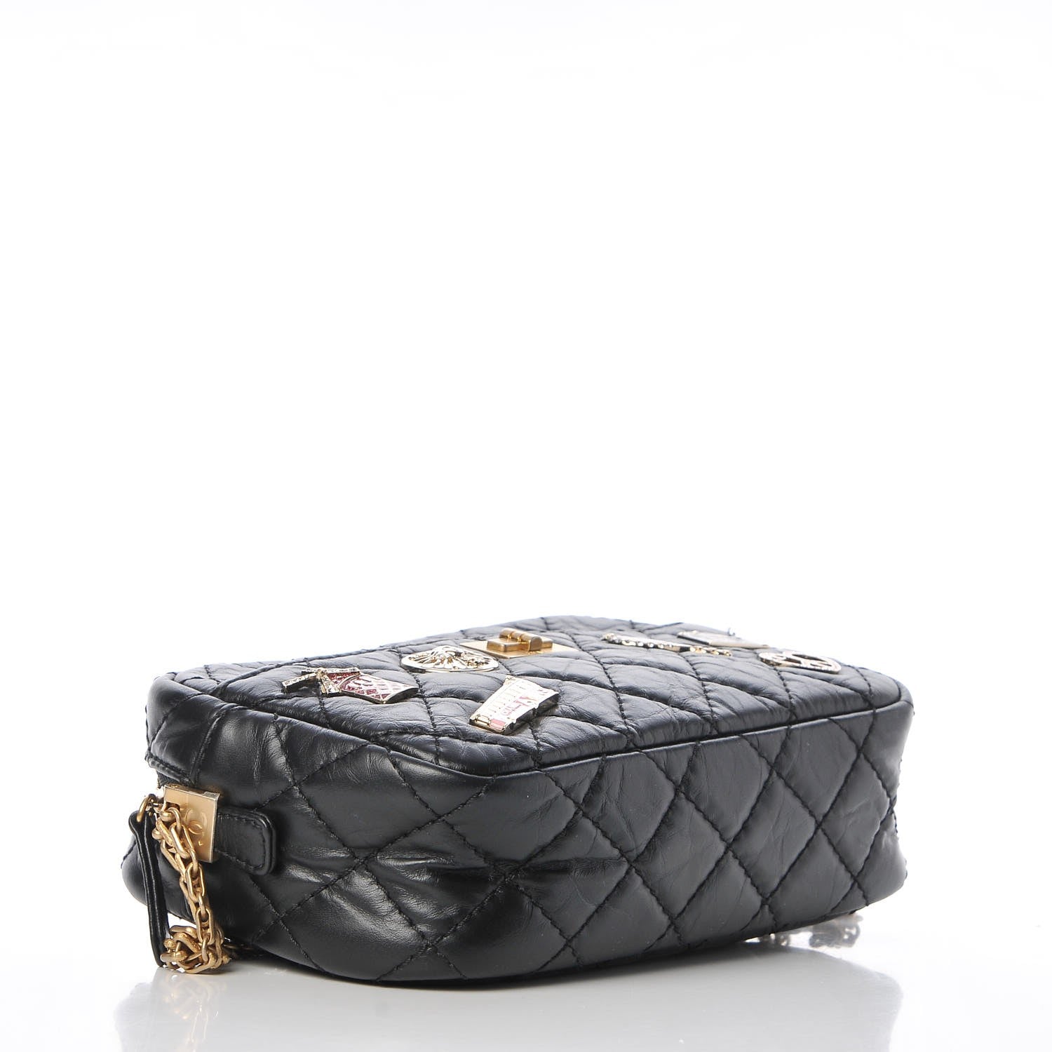 Chanel Aged Calfskin Quilted Mini Lucky Charm Reissue Camera Case Black 4 of 7