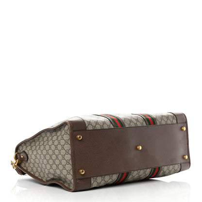 Gucci GG Supreme Monogram Web Large Ophidia Carry-On Duffle Bag Beige New Acero 4 of 18