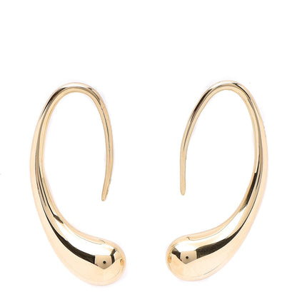 Tiffany 18K Yellow Gold Elsa Peretti Teardrop Hoop Earrings 1 of 8