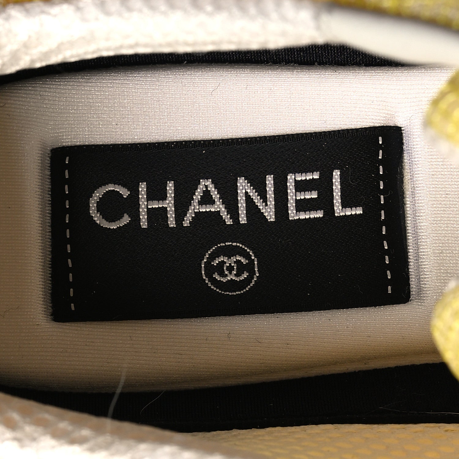 Chanel Mesh Embroidered CC Sneakers 36.5 Yellow 7 of 8